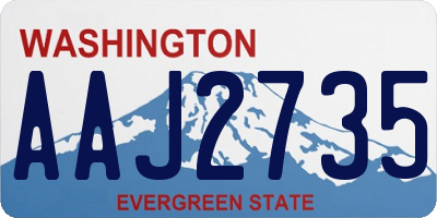 WA license plate AAJ2735
