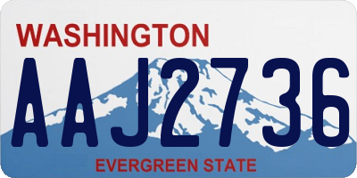 WA license plate AAJ2736