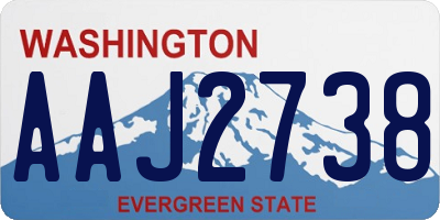 WA license plate AAJ2738