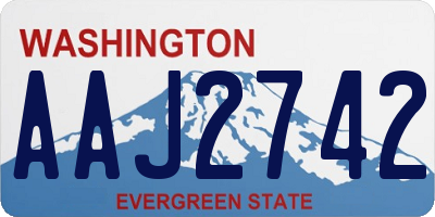 WA license plate AAJ2742