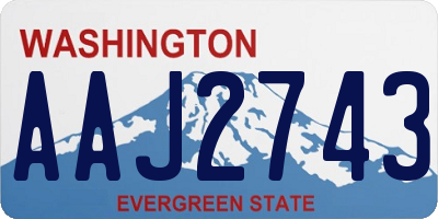 WA license plate AAJ2743