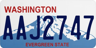 WA license plate AAJ2747
