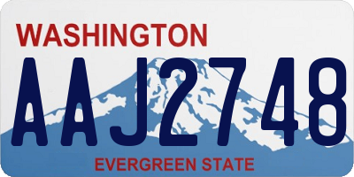 WA license plate AAJ2748