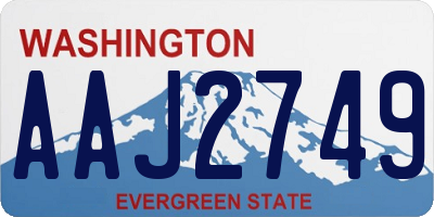 WA license plate AAJ2749