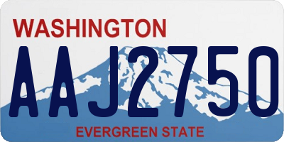 WA license plate AAJ2750