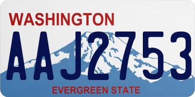 WA license plate AAJ2753