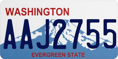 WA license plate AAJ2755