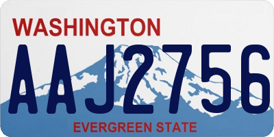 WA license plate AAJ2756