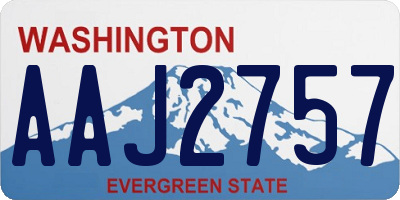 WA license plate AAJ2757