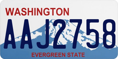 WA license plate AAJ2758