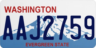 WA license plate AAJ2759