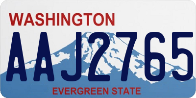 WA license plate AAJ2765