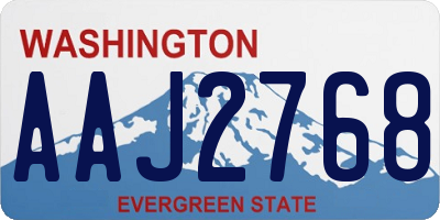 WA license plate AAJ2768