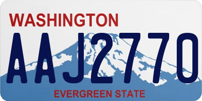 WA license plate AAJ2770