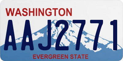 WA license plate AAJ2771
