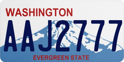 WA license plate AAJ2777