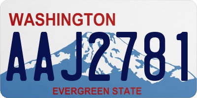 WA license plate AAJ2781