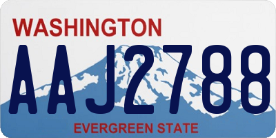 WA license plate AAJ2788