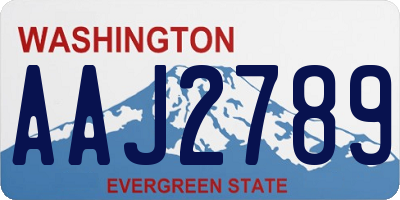 WA license plate AAJ2789