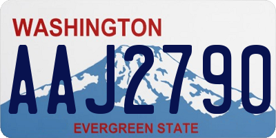 WA license plate AAJ2790