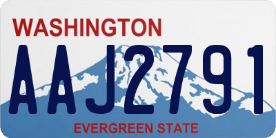 WA license plate AAJ2791