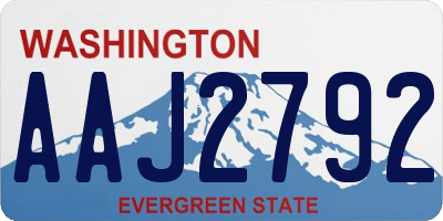 WA license plate AAJ2792