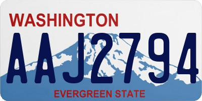 WA license plate AAJ2794
