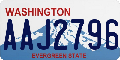 WA license plate AAJ2796