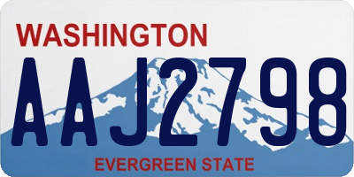 WA license plate AAJ2798
