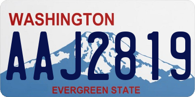 WA license plate AAJ2819