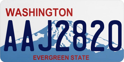 WA license plate AAJ2820