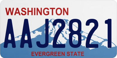 WA license plate AAJ2821
