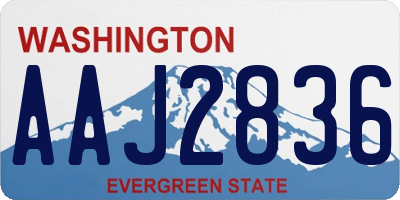 WA license plate AAJ2836