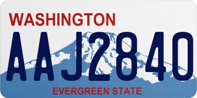 WA license plate AAJ2840