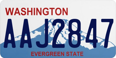 WA license plate AAJ2847