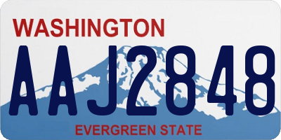WA license plate AAJ2848