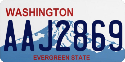 WA license plate AAJ2869