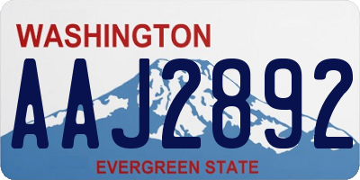 WA license plate AAJ2892