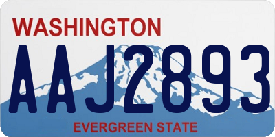 WA license plate AAJ2893