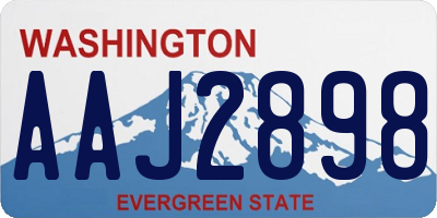 WA license plate AAJ2898