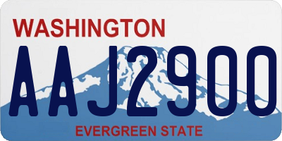 WA license plate AAJ2900