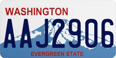 WA license plate AAJ2906