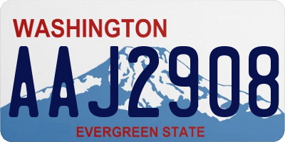 WA license plate AAJ2908