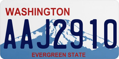 WA license plate AAJ2910