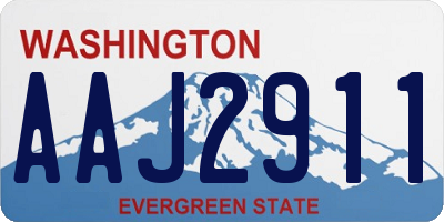 WA license plate AAJ2911