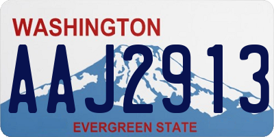 WA license plate AAJ2913