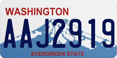 WA license plate AAJ2919