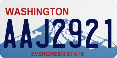 WA license plate AAJ2921