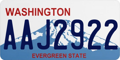 WA license plate AAJ2922