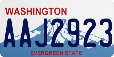 WA license plate AAJ2923